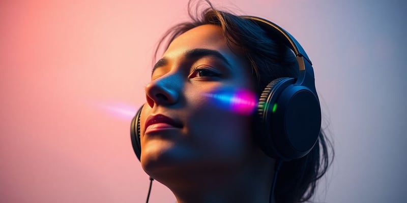 Person with headphones enjoying immersive audio experience.