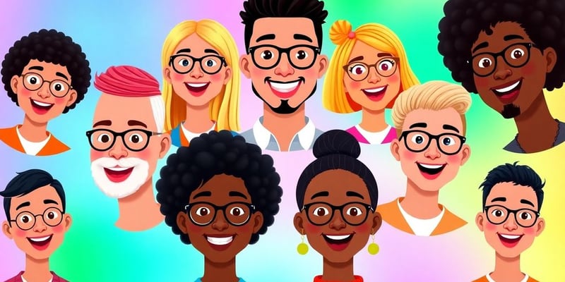 Collage of diverse AI voice avatars for TikTok.