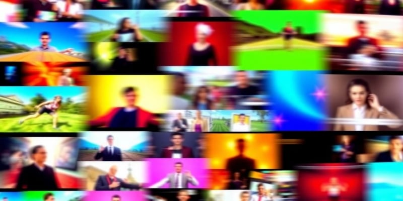 Collage of video clips illustrating AI video generation.