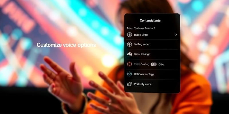 Digital assistant interface with customizable voice options.